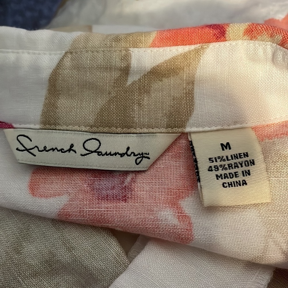 FRENCH LAUNDRY Floral Button Down Collared Blouse, Women’s M, Multicolor - Picture 7 of 7